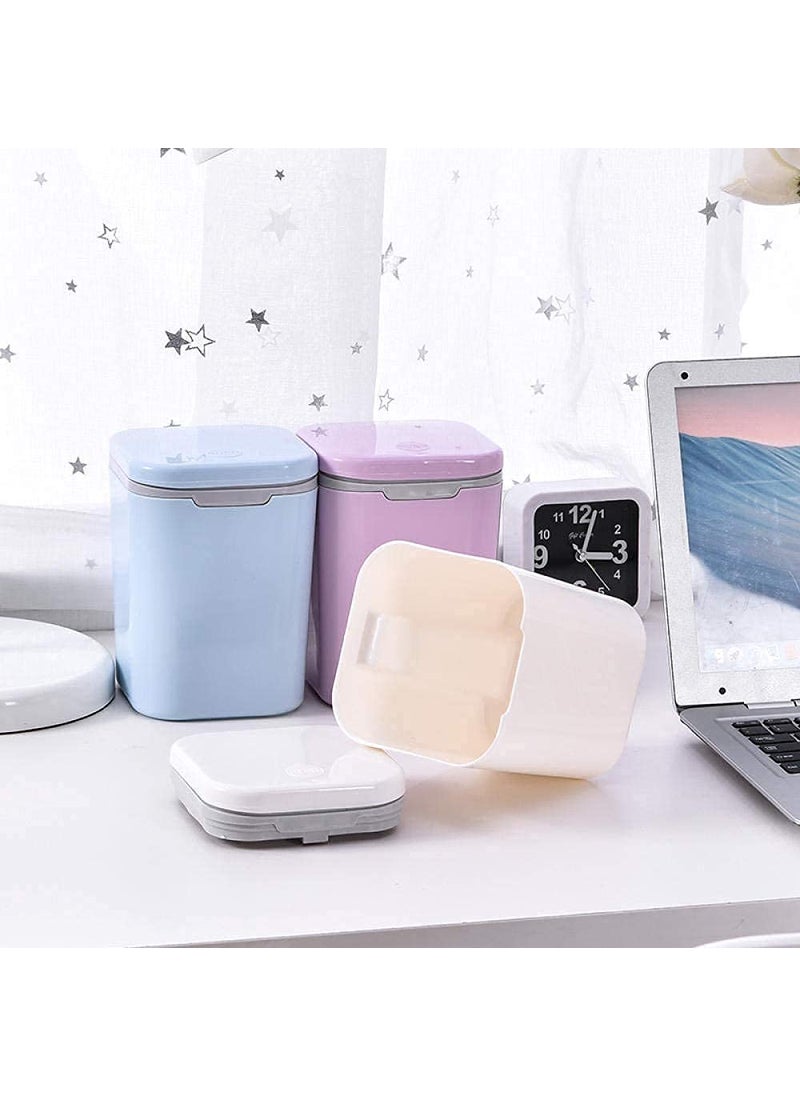 Citaaz Citaaz Square Shape Pressing Trash Can Box Waste Dustbin Mini Table Rocking Cover Dustbin Sundries Car Garbage Can Desktop Dust Bathroom Garbage Bin Plastic Dustbin for table Multicolor  - Image 1