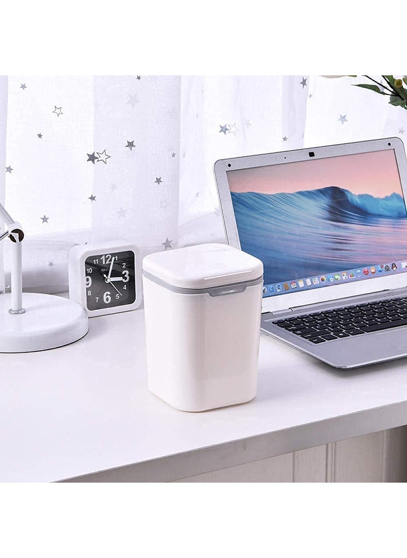 Citaaz Citaaz Square Shape Pressing Trash Can Box Waste Dustbin Mini Table Rocking Cover Dustbin Sundries Car Garbage Can Desktop Dust Bathroom Garbage Bin Plastic Dustbin for table Multicolor  - Image 3