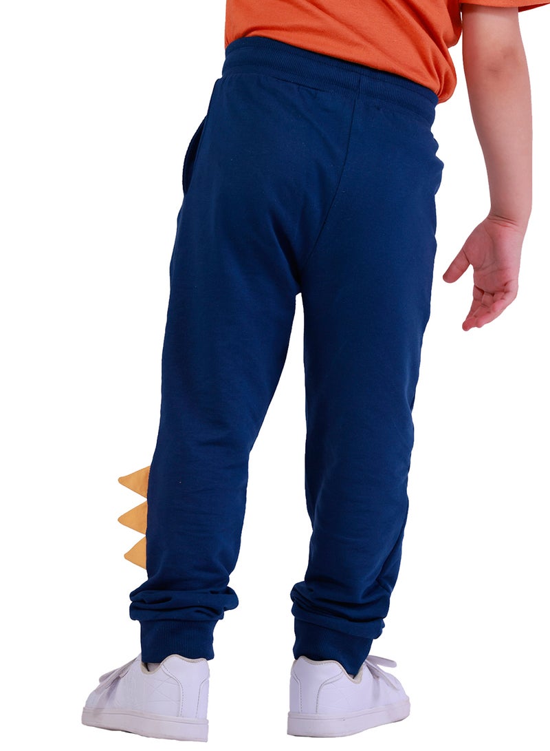 Nuego Pure Cotton Joggers for Kids Boys, Ultra-soft Premium Fabric, Mid Rise Cartoon Print Kids Boys Joggers for Toddler Kids 2 - 7 Years (Navy) - Image 2