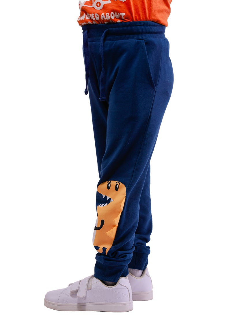 Nuego Pure Cotton Joggers for Kids Boys, Ultra-soft Premium Fabric, Mid Rise Cartoon Print Kids Boys Joggers for Toddler Kids 2 - 7 Years (Navy) - Image 4