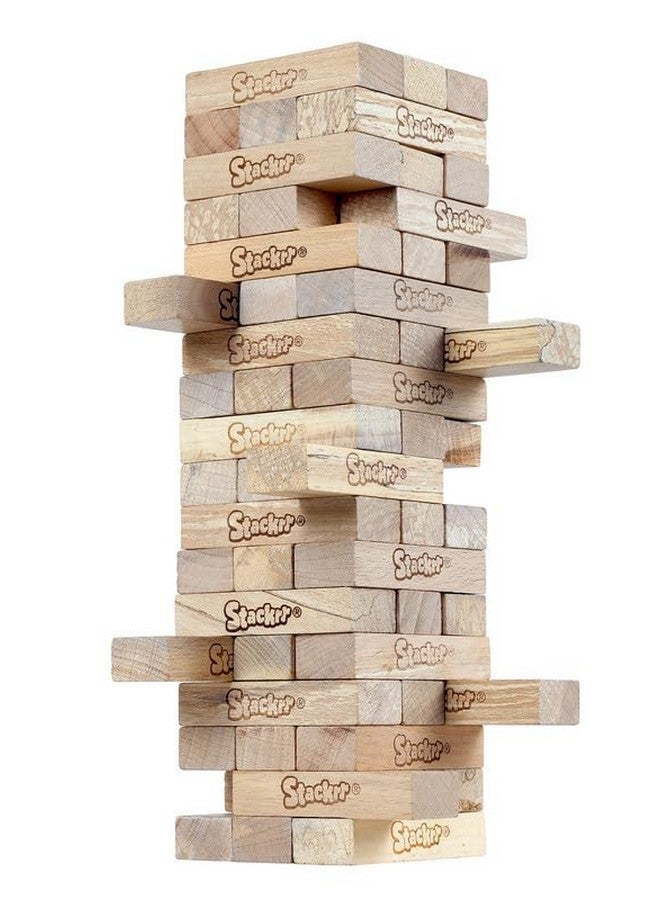 SKOODLE SKOODLE Stackrr Classic Stacking Tumbling Tower Game with 54 Precision Wooden Blocks of Premium Beachwood for Adults and Kids, 1 or More Players  - Image 4