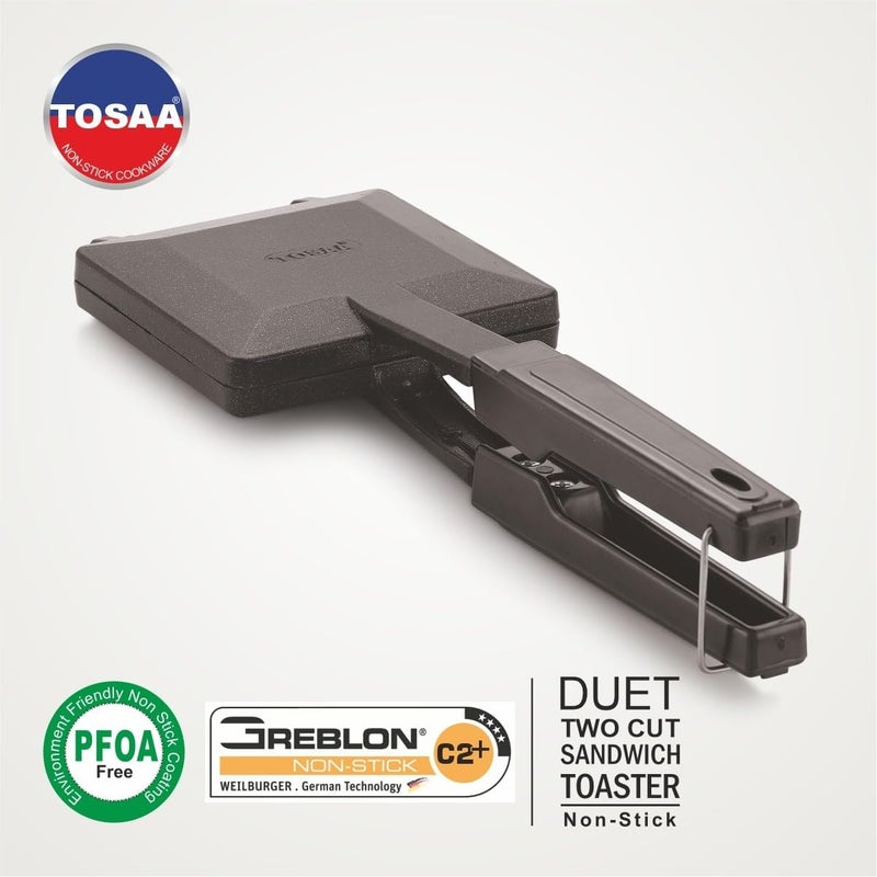 Tosaa - TSTDUET Duet 2-Cut Gas Sandwich Toaster (Black), Standard - Image 3