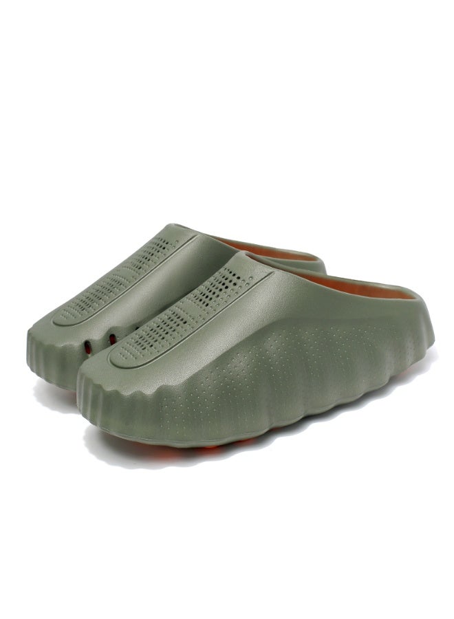 Green EVA Slip-On Clogs for Men & Women with Thick Cushioned & Non-Slip Sole - Image 2