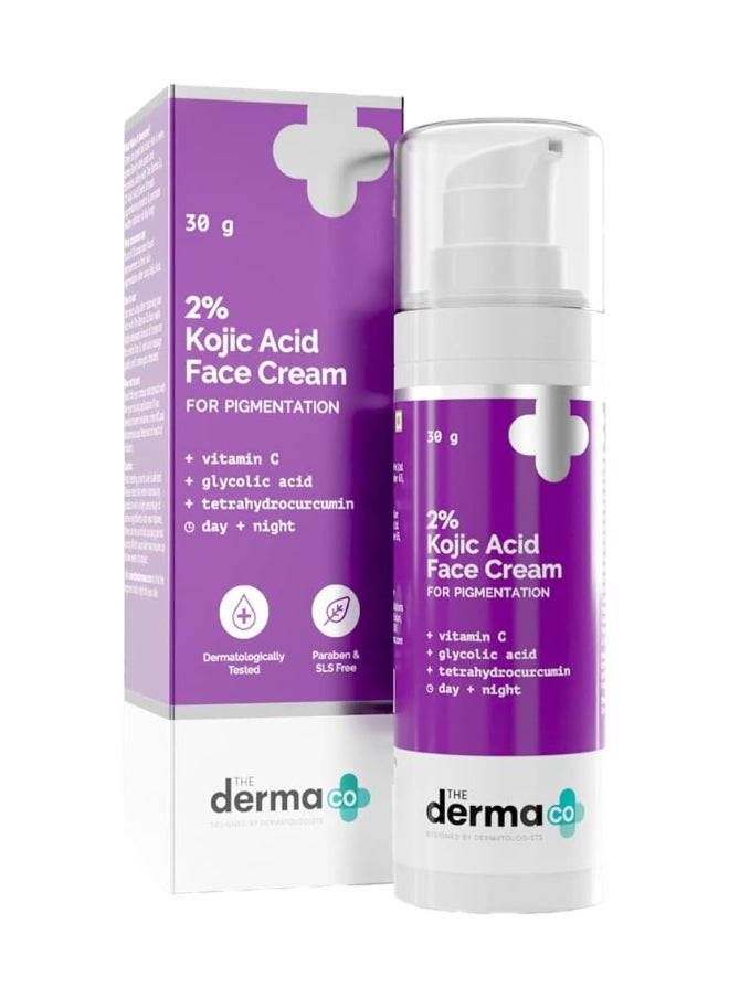 The Derma Co 2% Kojic Acid Face Cream for Pigmentation Removal - 30 gm(dermaco) 