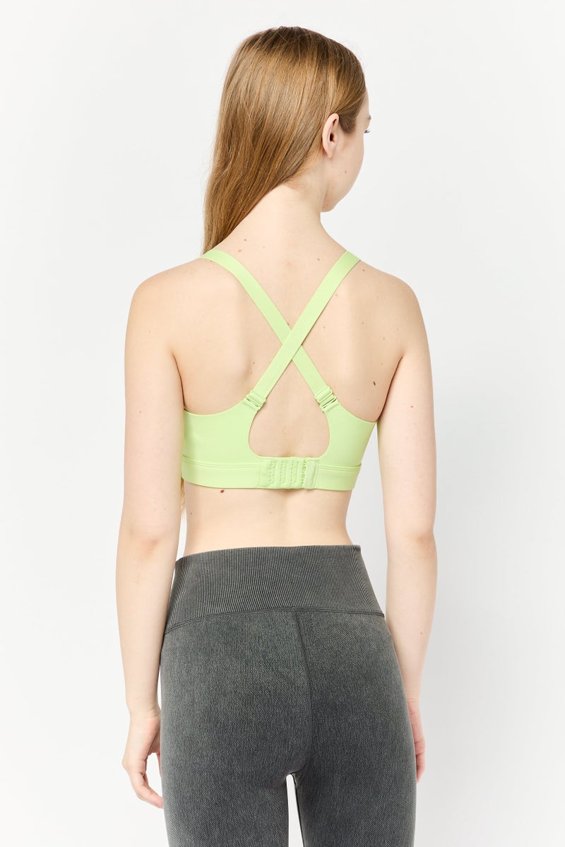 Adidas Women Padded Sports Bra, Light Green - Image 2