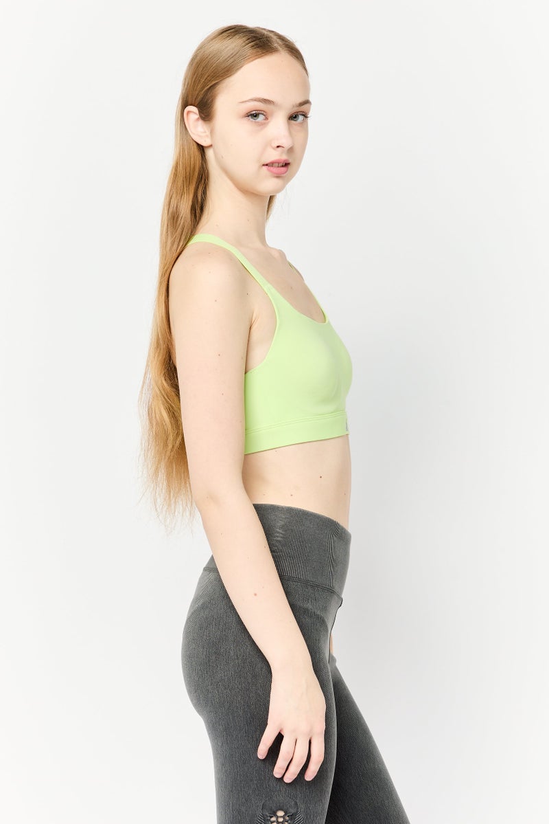 Adidas Women Padded Sports Bra, Light Green - Image 2