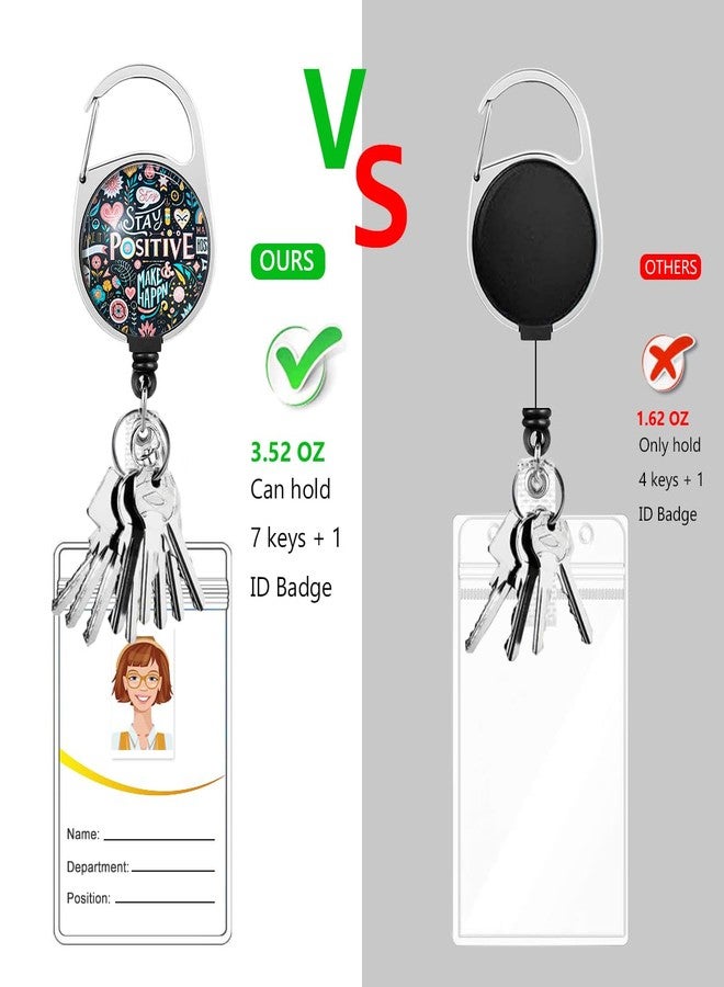 HASFINE ID Badge Holder with Breakaway Lanyard & Retractable Badge Reel with Heavy Duty Carabiner，360°Rotation Clip & Key Ring,Stay Positive ID Card Holder for Office Work,Teacher,Student,Nurse - Image 4