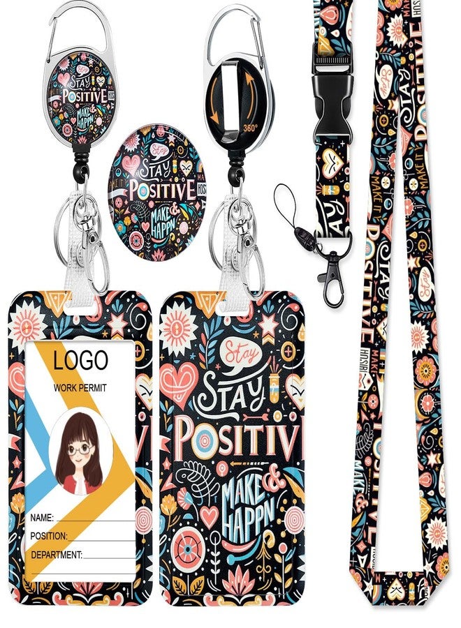 HASFINE ID Badge Holder with Breakaway Lanyard & Retractable Badge Reel with Heavy Duty Carabiner，360°Rotation Clip & Key Ring,Stay Positive ID Card Holder for Office Work,Teacher,Student,Nurse - Image 1