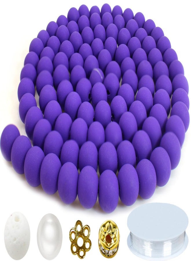 PAMIR TONG 250pcs 8mm Purple Clay Round Smooth Space Polymer Heishi Preppy Cute Bulk Beads for Earring, Necklaces, Bracelet Jewerly Making & DIY Crafts (Deep Purple PT426) - Image 1