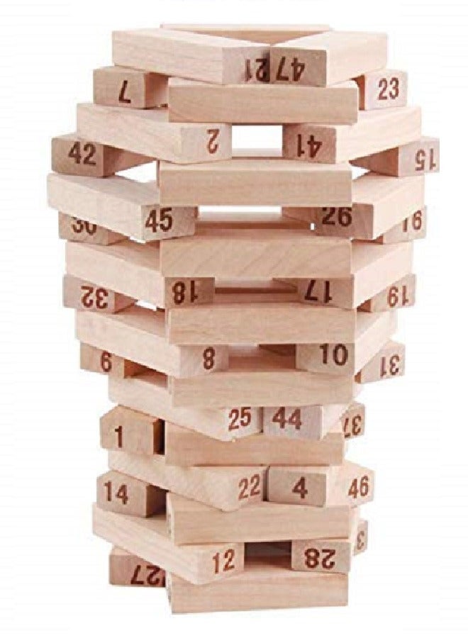 Block Wooden Block Game - 54 Pieces Classic Numbered Tower Game for Kids - Image 2