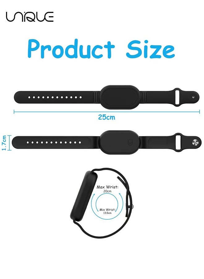 Unique With Silicone Bracelet for Samsung Galaxy Smart Tag 2 - Silicon Protective Case - Adjustable Anti-Lost Watch Band for Toddler Child Protective Case for Backpack, Kids, Elders, Luggage, Pets - Black  - Image 2