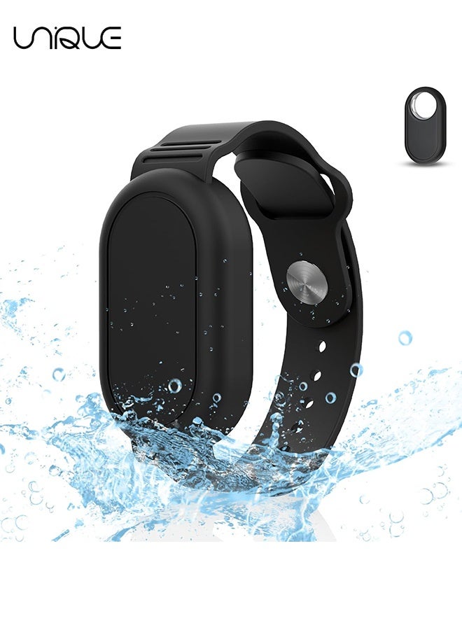 Unique With Silicone Bracelet for Samsung Galaxy Smart Tag 2 - Silicon Protective Case - Adjustable Anti-Lost Watch Band for Toddler Child Protective Case for Backpack, Kids, Elders, Luggage, Pets - Black  - Image 1