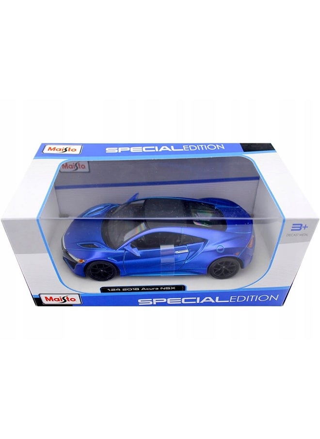 CubicFun Maisto - 2018 Acura NSX Blue with Black Top 1/24 Diecast Model Car - 31234  - Image 3