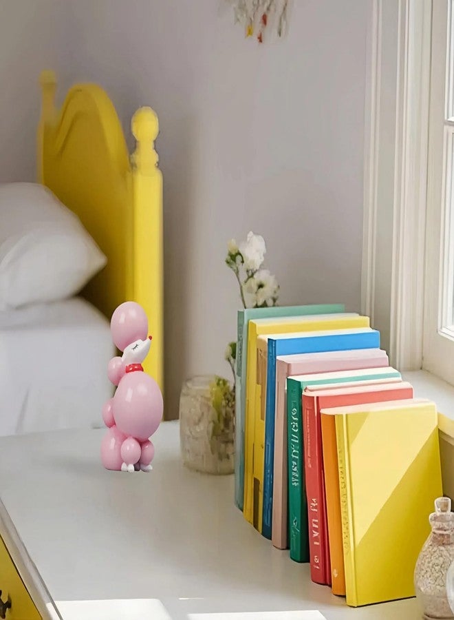 DiliComing Pink Balloon-Dog Statue Decor - 6 inch Resin Balloon Animal Crafts Figurine - Cute Handmade Small Sculpture for Desktop Shelf Décor, 6 x 2.75 x 4 inches - Image 4