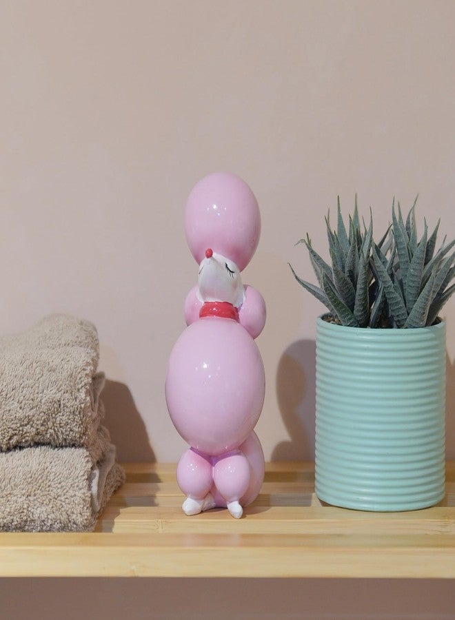 DiliComing Pink Balloon-Dog Statue Decor - 6 inch Resin Balloon Animal Crafts Figurine - Cute Handmade Small Sculpture for Desktop Shelf Décor, 6 x 2.75 x 4 inches - Image 5