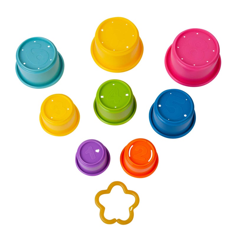 The First Years Stack & Count Stacking Cups - Colorful Baby Stacking Water Toys Set - Stackable Cups for Learning - Baby Bath Toys - Toddler Water Table Toys - 8 Count - Image 4