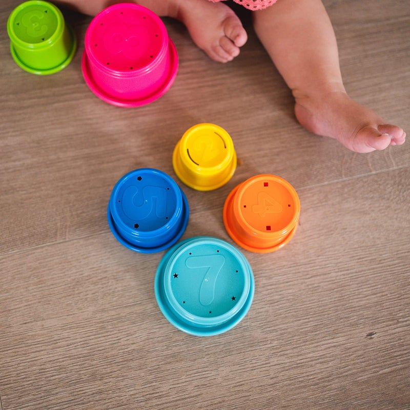 The First Years Stack & Count Stacking Cups - Colorful Baby Stacking Water Toys Set - Stackable Cups for Learning - Baby Bath Toys - Toddler Water Table Toys - 8 Count - Image 2