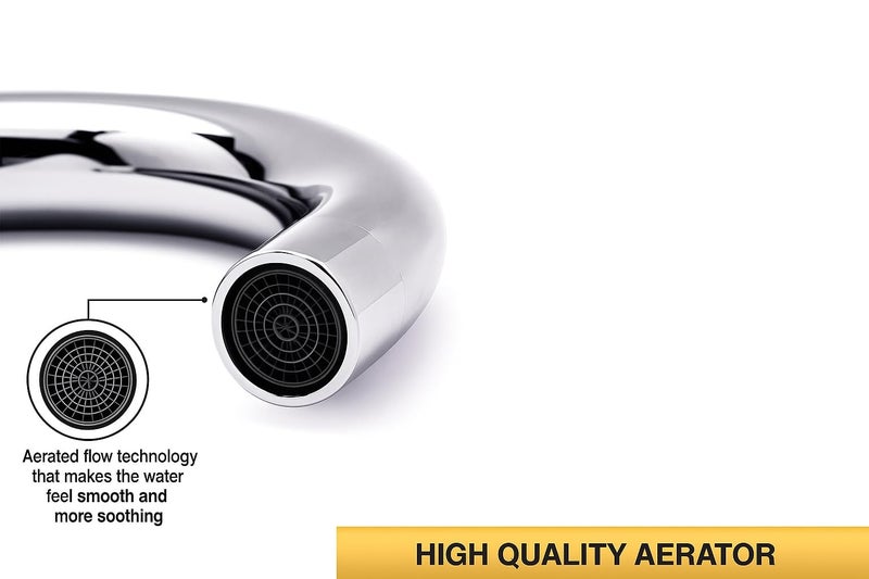 Bathoyum Turbo Sink Cocke for Kitchen Sink 360 Degree Rotating with Foam Flow, Brass Tap with Chrome Finish Full Brass tap for Kitchen Sink taps with Free Flange - Image 4