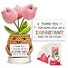 Gossby Handmade Positive Tulip Flower Crochet Thank You for Being an Important Part Thank You Gift for Women Appreciation Mothers Day Birthday Gift for Teacher Coworker Mom Sister Friend - Image 3