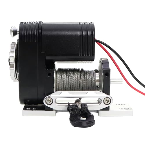 FACCNOY 110 Simulated 8274 Vertical Winch Aluminum 6124V 50lbs Load Capacity for RC Crawler AXIAL SCX10 TRX4 RC4WD Upgrade Part Black - Image 5