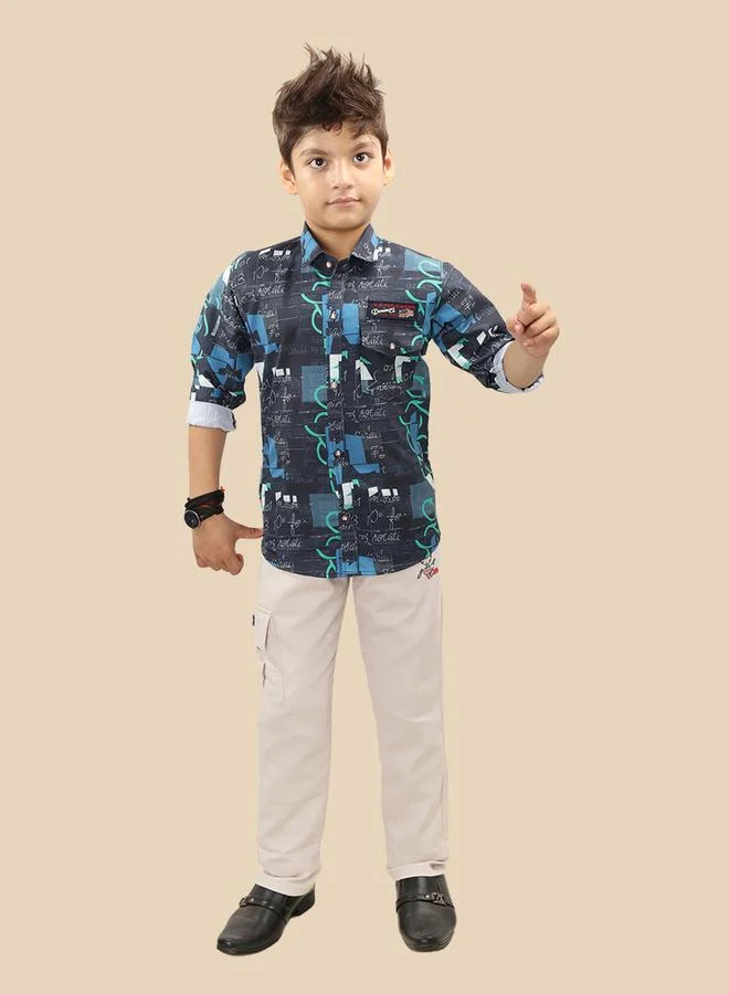 Ts Trends Ts Trends Printed Buttoned Shirt and Pant Set