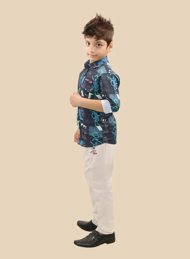 Ts Trends Ts Trends Printed Buttoned Shirt and Pant Set