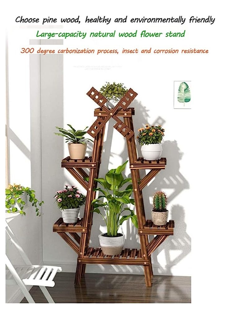 Generic FFD Premium Wooden Plant Stand for Indoor and Outdoor Decor Display Multiple Plants, Succulents, and Decorative Items on Garden, Patio, or Balcony Durable Wooden Flower Shelf Rack Holder  - Image 5