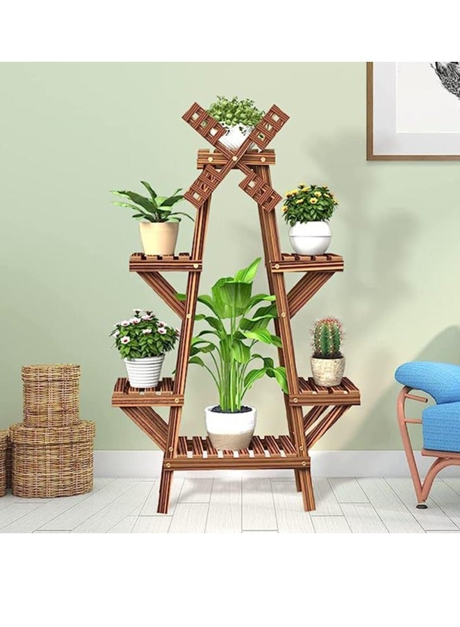 Generic FFD Premium Wooden Plant Stand for Indoor and Outdoor Decor Display Multiple Plants, Succulents, and Decorative Items on Garden, Patio, or Balcony Durable Wooden Flower Shelf Rack Holder  - Image 1