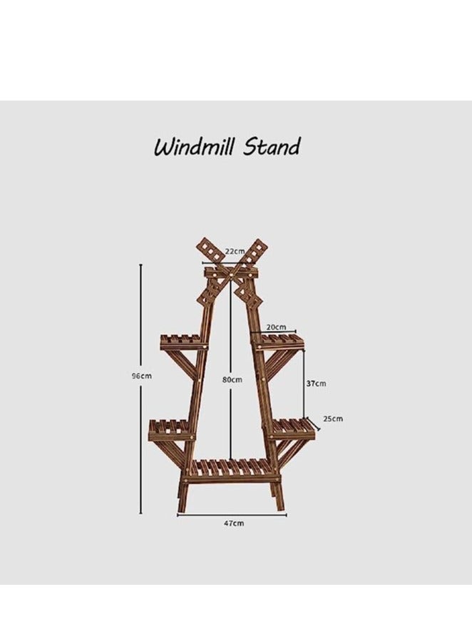 Generic FFD Premium Wooden Plant Stand for Indoor and Outdoor Decor Display Multiple Plants, Succulents, and Decorative Items on Garden, Patio, or Balcony Durable Wooden Flower Shelf Rack Holder  - Image 2