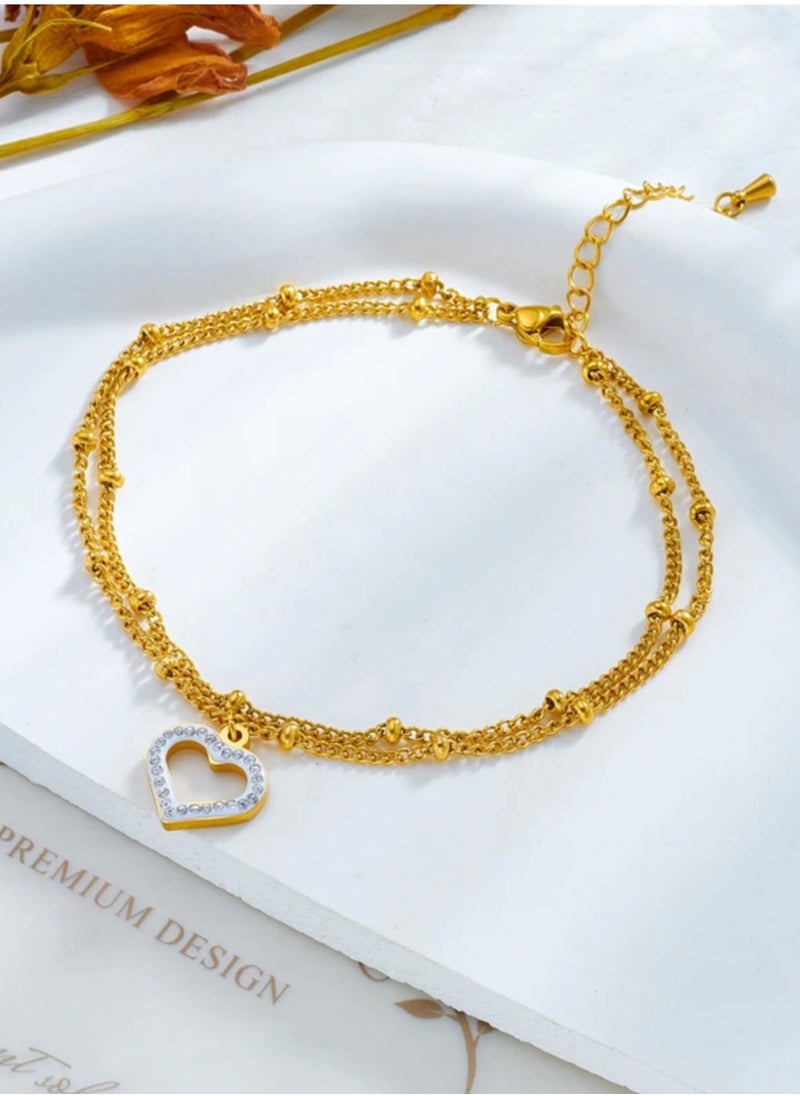 Elegance - Trendy Gold Stainless Steel Anklet For Women - Image 1