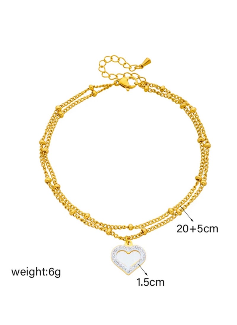Elegance - Trendy Gold Stainless Steel Anklet For Women - Image 1