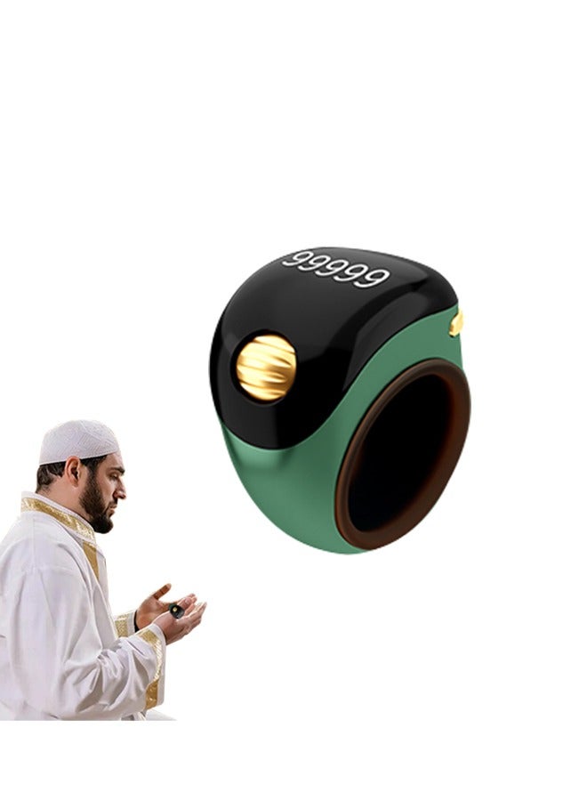 خاتم تسبيح أسطواني، عداد ذكي يمكن ارتداؤه مع حلقة سيليكون قابلة للتعديل، تذكير بالاهتزاز، يحسن جودة وراحة الصلاة - Image 1