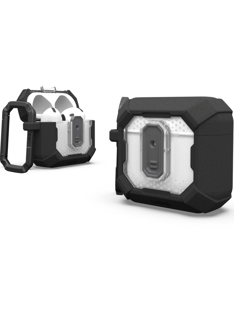 Urban Armor Gear - UAG Plasma AirPods 4 Case Cover Rugged Hard Shell Mil Grade with Secure Lock & Carabiner - Black - Image 1