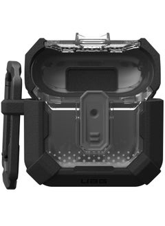 Urban Armor Gear UAG Plasma AirPods 4 Case Cover Rugged Hard Shell Mil Grade with Secure Lock & Carabiner - Black  - Image 2