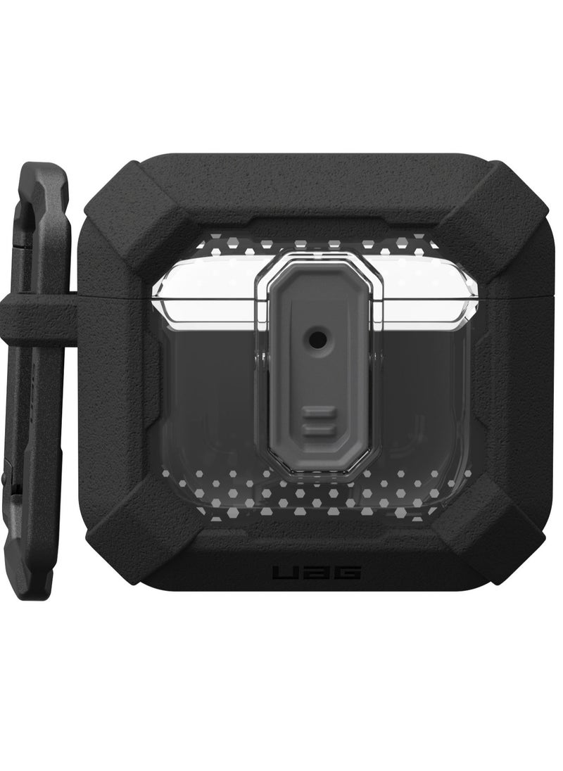 Urban Armor Gear - UAG Plasma AirPods 4 Case Cover Rugged Hard Shell Mil Grade with Secure Lock & Carabiner - Black - Image 1