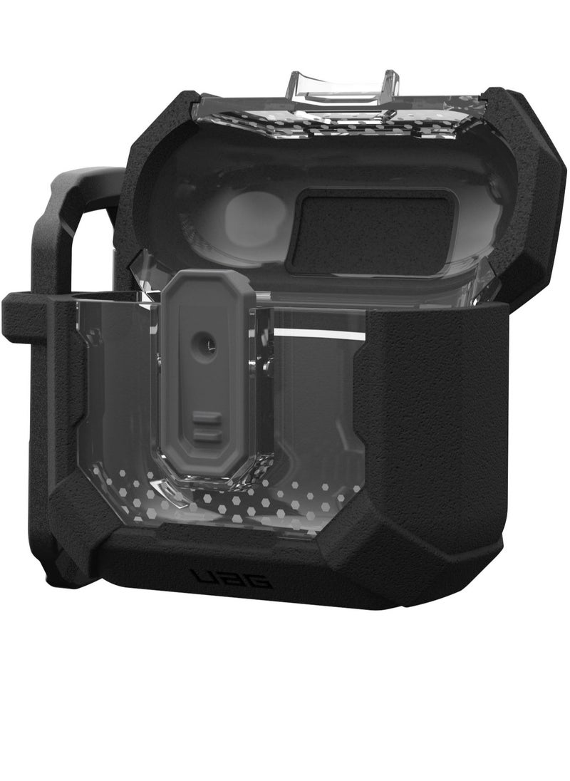 Urban Armor Gear - UAG Plasma AirPods 4 Case Cover Rugged Hard Shell Mil Grade with Secure Lock & Carabiner - Black - Image 1