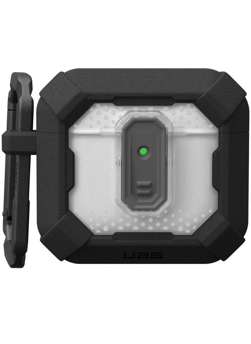 Urban Armor Gear - UAG Plasma AirPods 4 Case Cover Rugged Hard Shell Mil Grade with Secure Lock & Carabiner - Black - Image 1