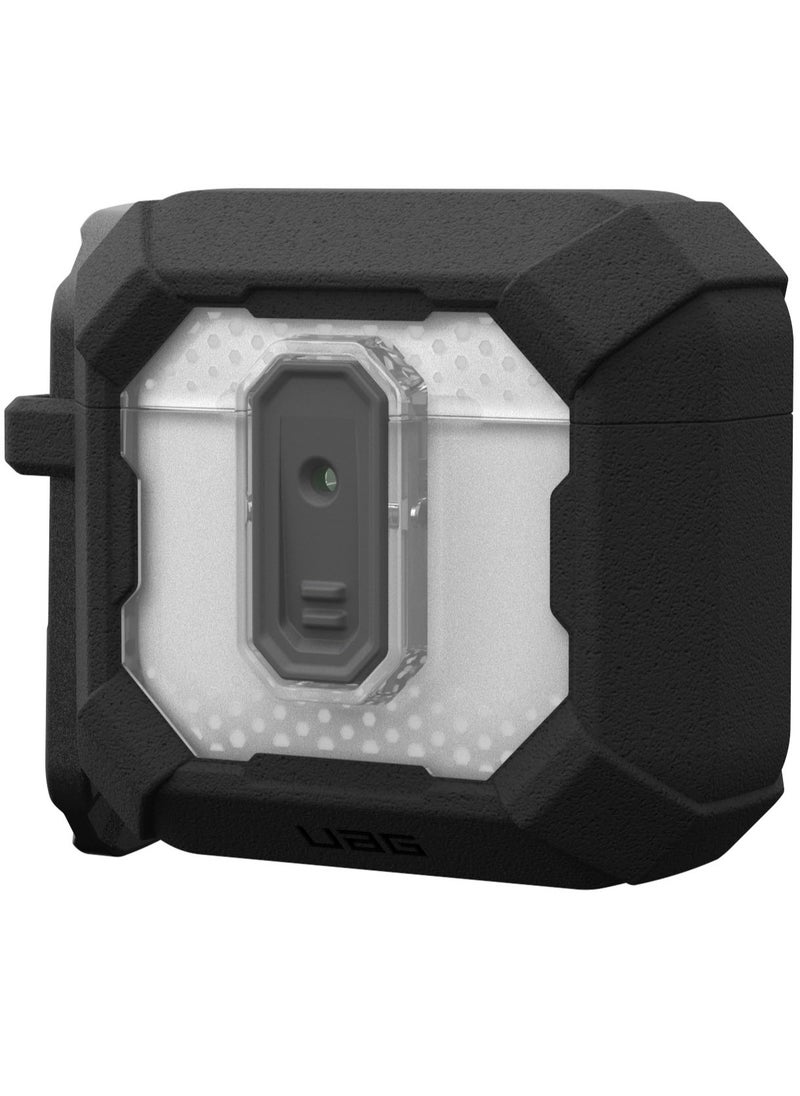 Urban Armor Gear - UAG Plasma AirPods 4 Case Cover Rugged Hard Shell Mil Grade with Secure Lock & Carabiner - Black - Image 1