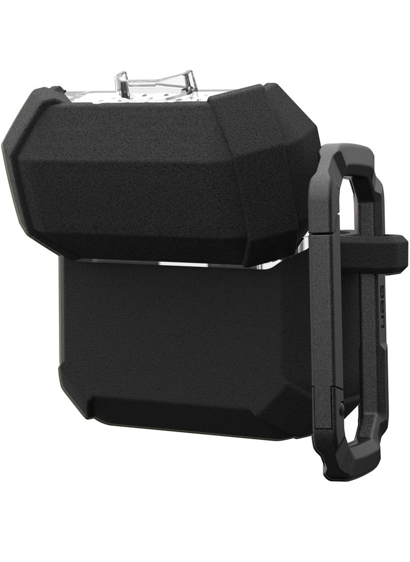 Urban Armor Gear - UAG Plasma AirPods 4 Case Cover Rugged Hard Shell Mil Grade with Secure Lock & Carabiner - Black - Image 1