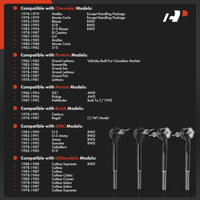 A-Premium Tie Rod End Replacement Set for GMC and Chevrolet - Image 2