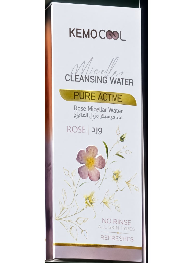 Pure Active Rose Micellar Cleansing Water – No Rinse Makeup Remover for All Skin Types