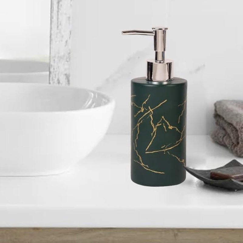 Bathroom Soap Dispenser Marble Hand Sanitizer Thickened Glass Bottle Empty Bottle Press Soap Dispenser Refillable (2pcs) - Image 3
