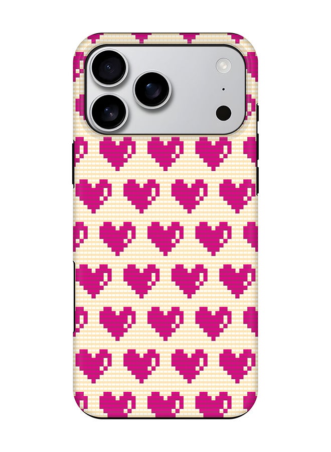 Tough Pro Magnetic Case for iPhone 17 Pro Max, Dual Layer hybrid PC + TPU Mobile Cover Matte - Pixel Hearts