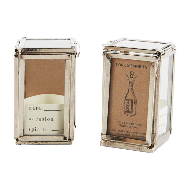 Mud Pie Wine Cork Display Box Silver 225 x 125