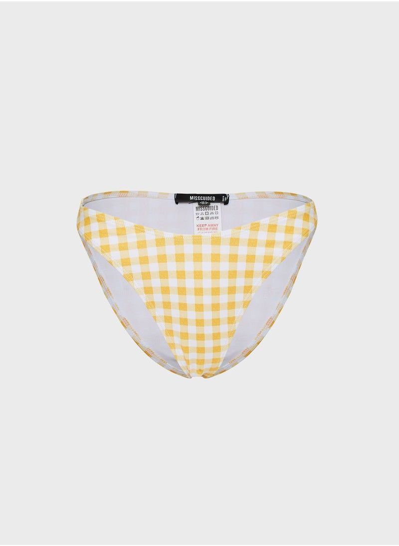 Missguided - Gingham Boomerang Bikini Bottom - Image 1