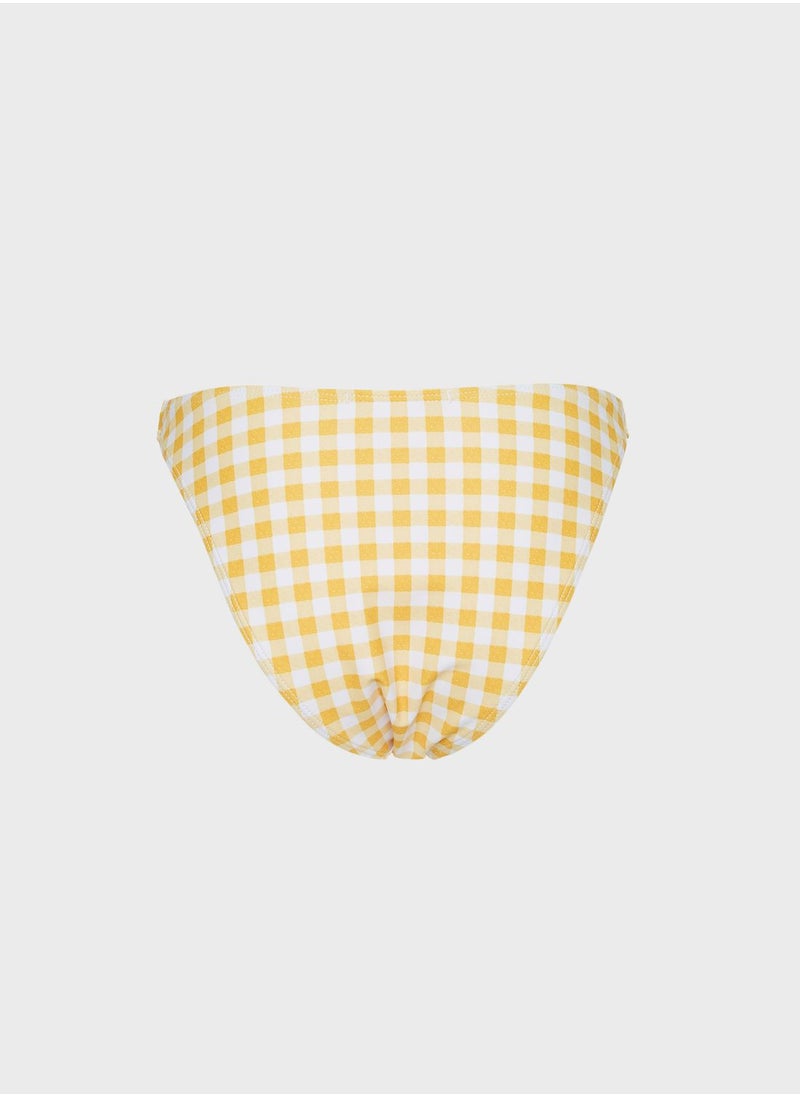 Missguided - Gingham Boomerang Bikini Bottom - Image 1