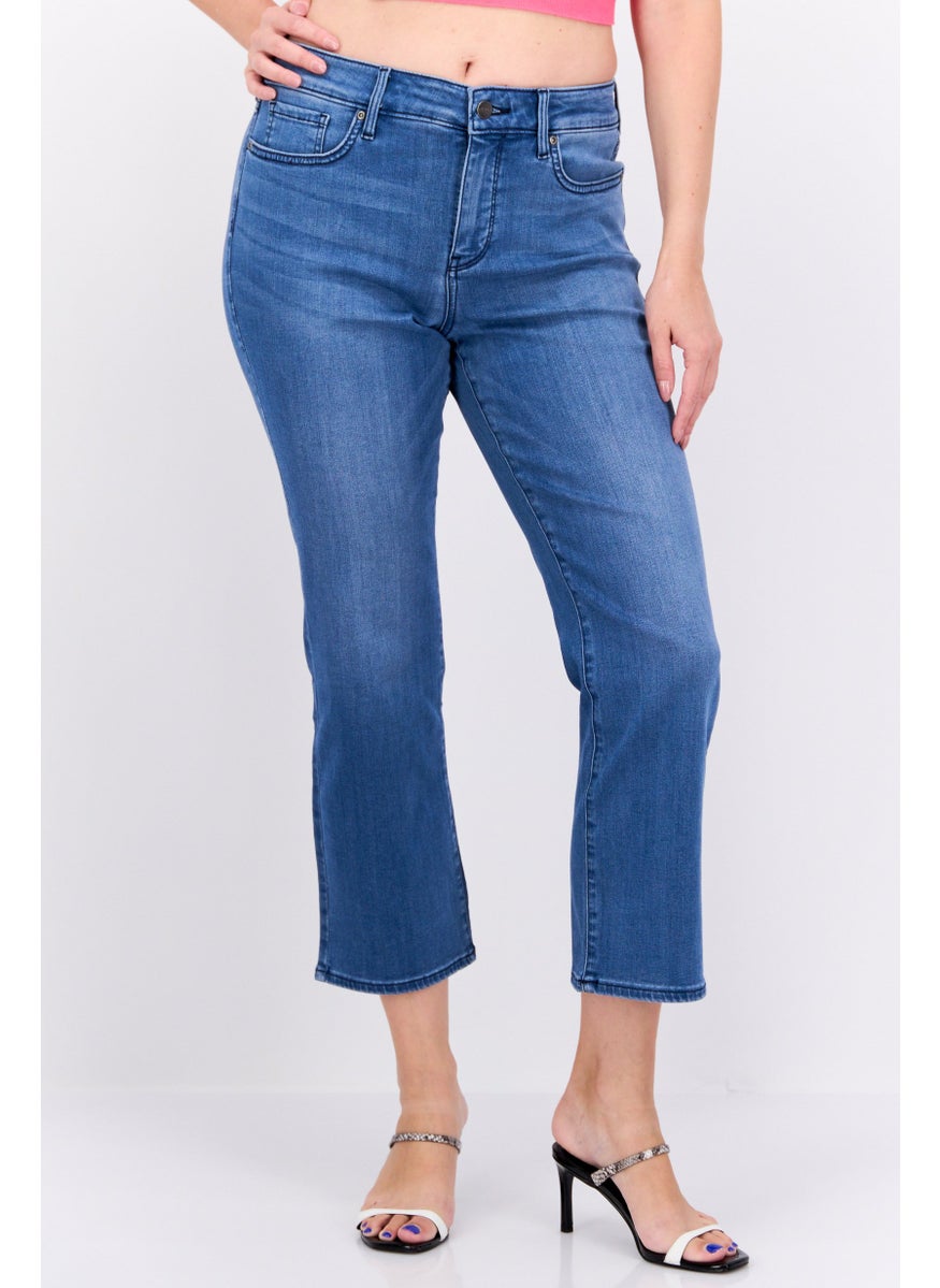 NYDJ - Women Straight Fit Washed Stretchable Denim, Blue - Image 1
