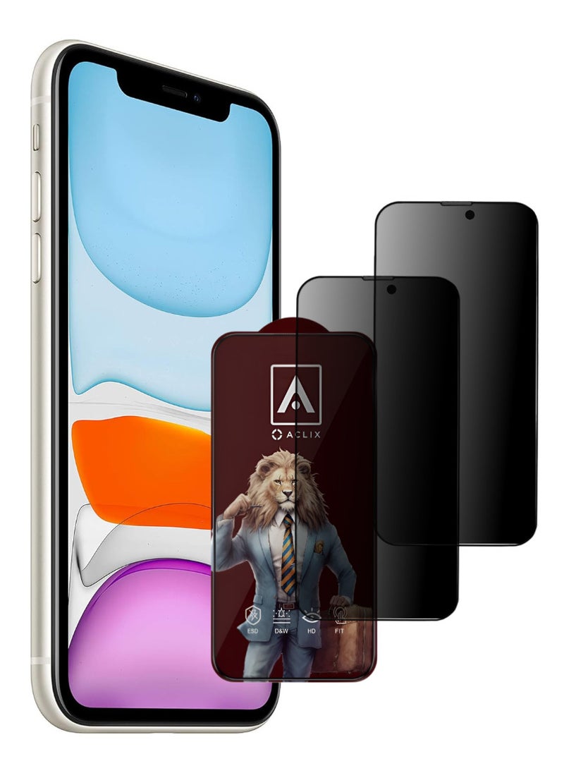 ACLIX 2 Pieces Antistatic ESD Dustproof Premium Quality High Definition Tempered Glass Screen Protector Designed For  iPhone 11 - Image 1