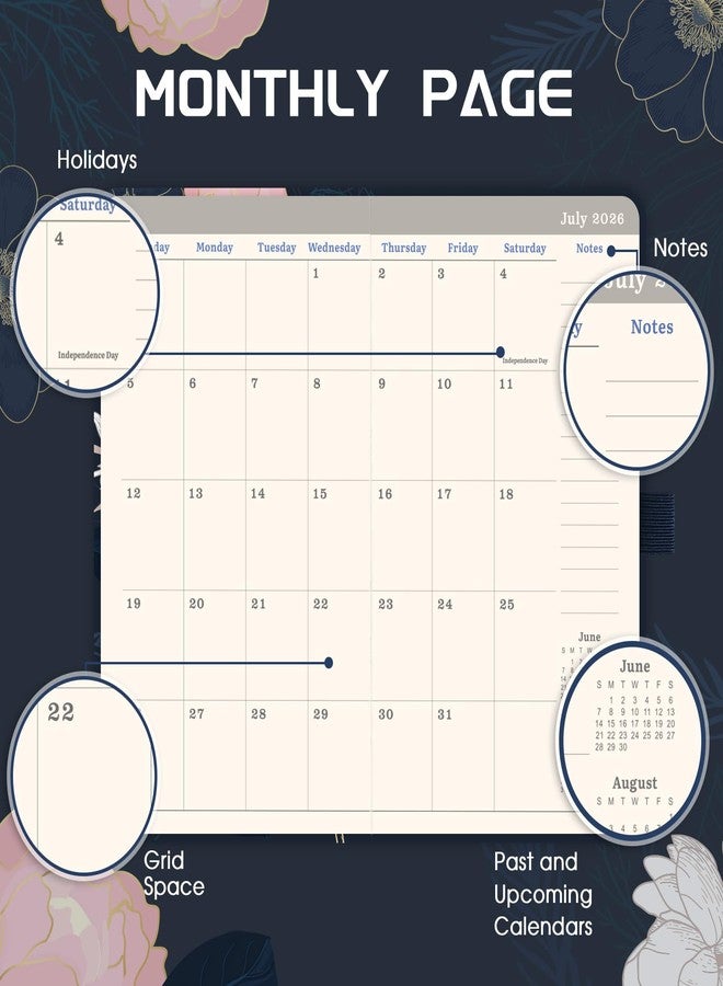 Indeme تقويم جيب 2026-2027 - مخطط جيب 2026-2027، مخطط أسبوعي وشهري، 6.3 بوصة × 3.8 بوصة، يوليو 2026 - يونيو 2027، حلقة قلم، جيب خلفي، علامتا كتاب، إغلاق مطاطي، صفحات للملاحظات - Image 3