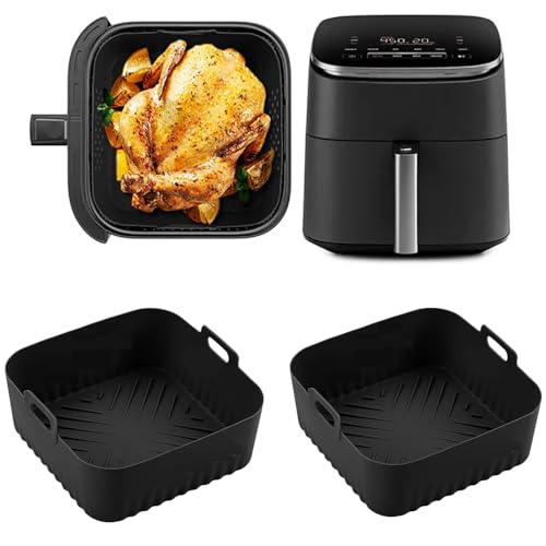 HASANBAY Square Air Fryer Silicone Liners For Ninja AF180 AF181 AF140 AF141 Reusable NonStick Basket Silicone Mold for Philips HD9270 Baking Airfryer Accessories - Image 1